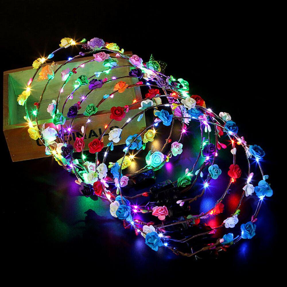 Set 10 Vòng Hoa Đội Đầu Có Đèn LED Phát Sáng