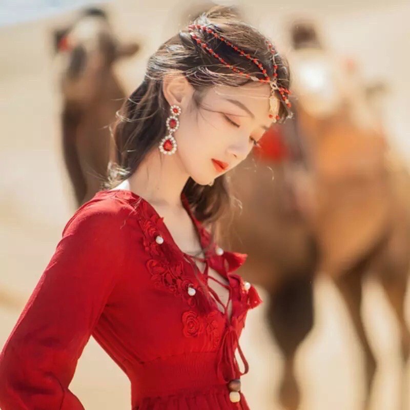 Vòng đeo đầu kim loại phong cách boho, vòng headchain cosplay Du lịch chụp ảnh sống ảo