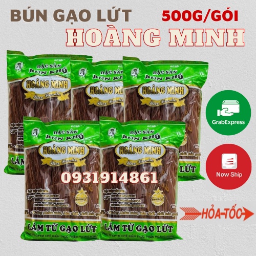 Combo 5 gói BÚN GẠO LỨT ĐỎ eatclean Hoàng Minh 500g/gói