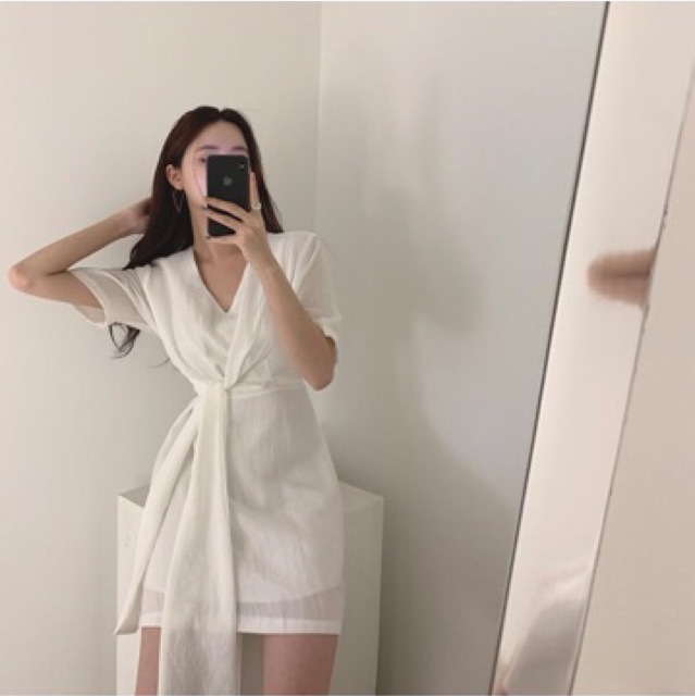 (r133) đầm ulzzang thắt eo hàng order 6-9 ngày