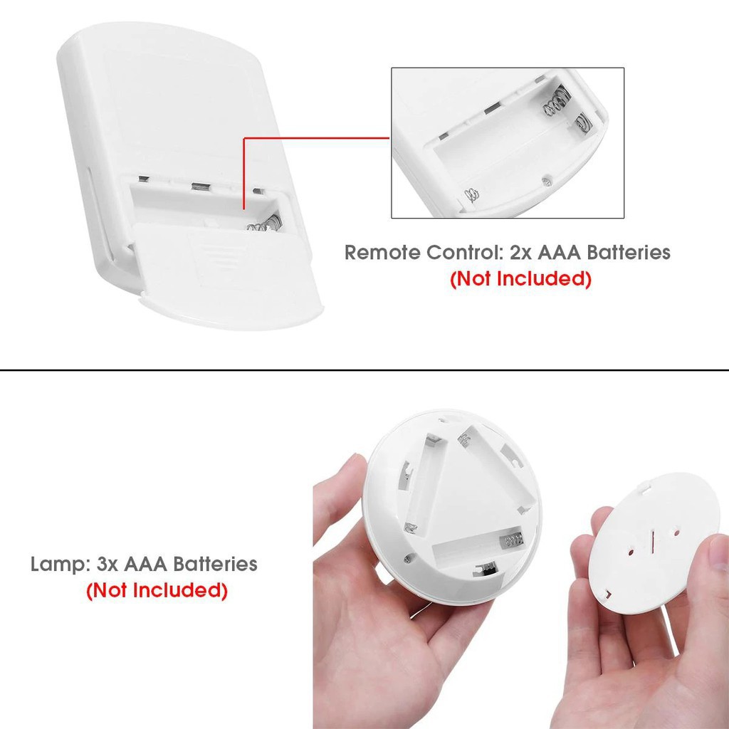 Đèn LED dán tường có điều khiển từ xa, hẹn giờ, điều chỉnh mức sáng tiện lợi - 3 bóng đèn kèm điều khiển - Moon Shop