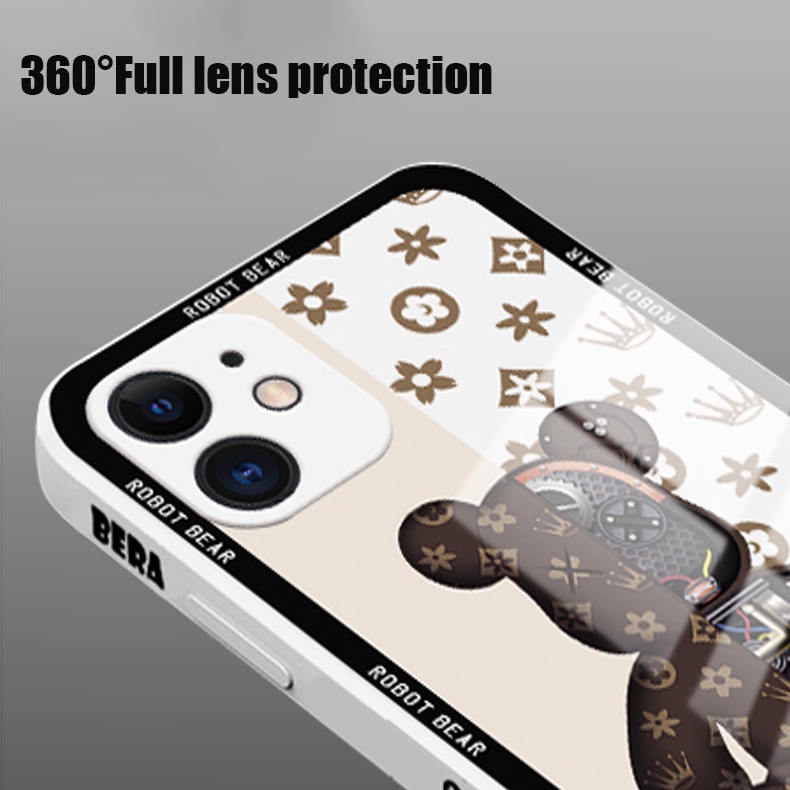 Ốp Điện Thoại Dạng Lỏng Mặt Kính In Hình Gấu Hoạt Hình Sang Trọng Có Dây Đeo Cho iPhone 11 Pro Max 11 Pro 11 XSMAX XR XS 8 7 Plus SE2020