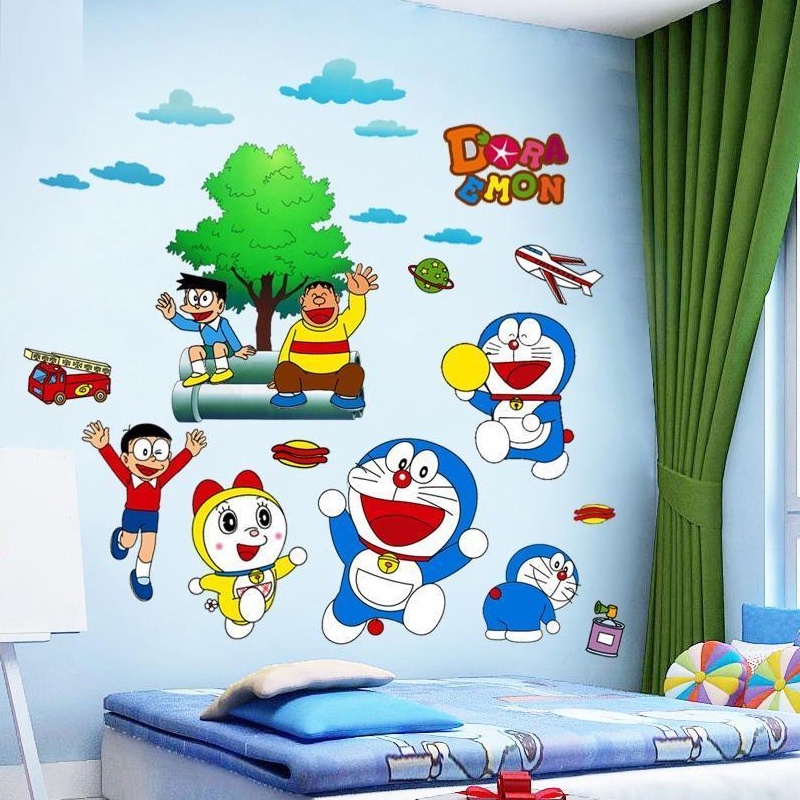 Tranh dán tường cho bé, đề can dán tường cho bé trai bé gái học các con vật tiếng anh, hình dán sticker thú