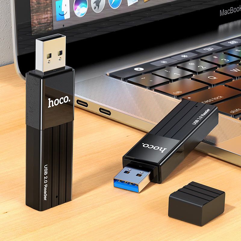 Đầu đọc thẻ nhớ SD, TF chân USB 2.0 / USB3.0  cao cấp hoco HB20 - Bảo hành chính hãng
