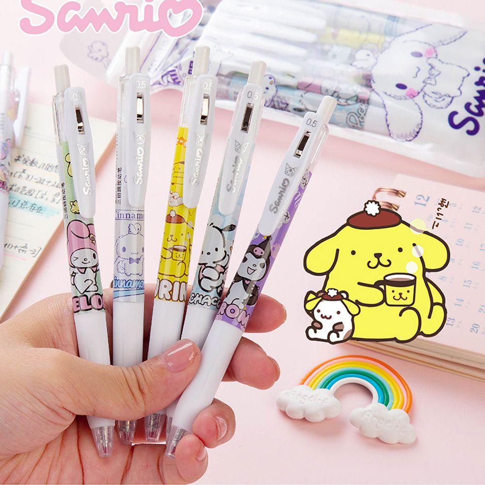 Set 6 Bút Bi Mực Đen Nhanh Khô Dung Tích Lớn Dễ Thương