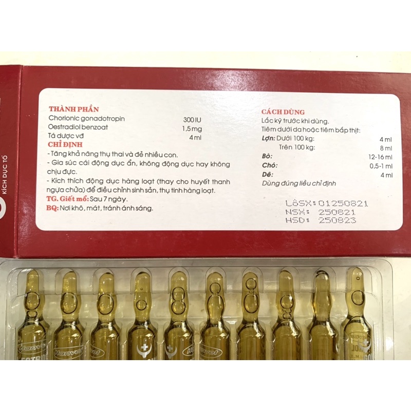 1 Ống Gona Estrol giúp lên giống mạnh tăng khả năng đậu thai.