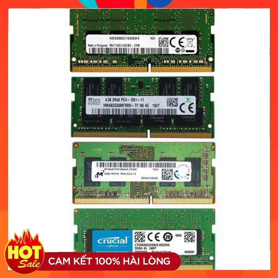 Ram laptop 4GB DDR4 bus 2400 MHz nhiều hãng hynix samsung micron....