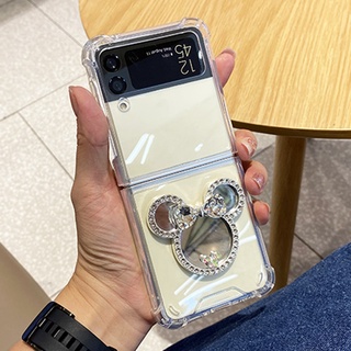 Ốp Điện Thoại Trong Suốt Tráng Gương Chống Sốc Chống Rơi Hình Chuột Hoạt Hình Cho Samsung Galaxy Z Flip 3 5G Z Flip3 Zflip3