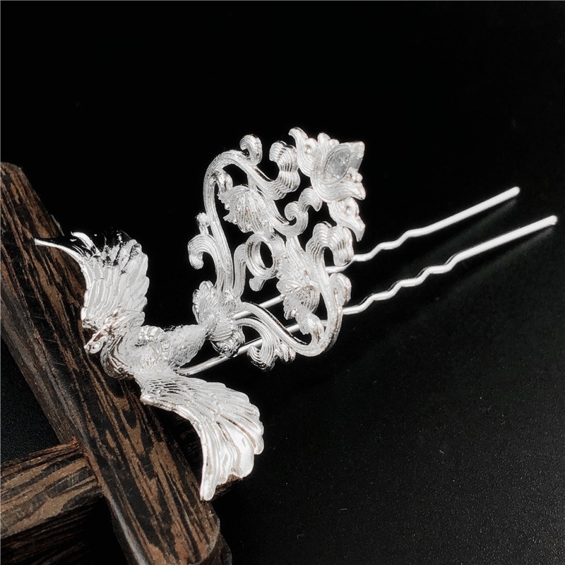 1 trâm cài tóc phượng hoàng 135*43*44mm nguyên liệu làm trâm làm trang sức cổ trang cosplay cổ phục việt phục có màu KC