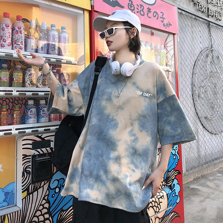 NRVP Áo thun tay ngắn kiểu dáng đơn giản phong cách Harajuku Letter Printed