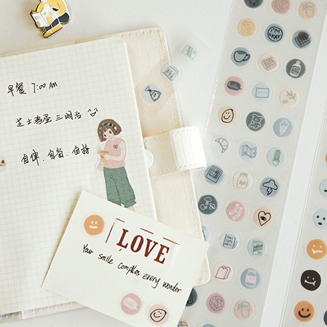 &lt;Video Review&gt; Bộ Tấm Miếng Sticker Hình Dán Icon Cute Trang Trí Sổ Tay Mohamm Điện Thoại Vở Khay Đựng Bút M020