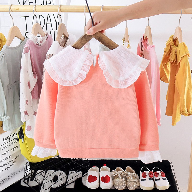 Áo Sweater Cổ Búp Bê Giả Nhiều Lớp Thời Trang Mùa Thu Cho Bé Gái 0-3 Tuổi Màu Sắc