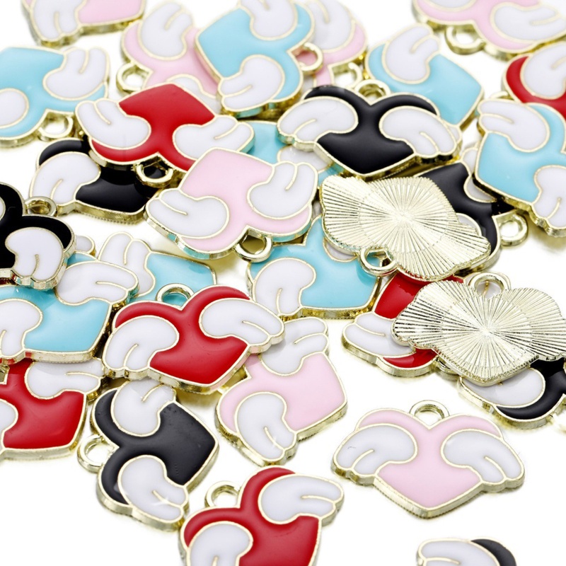 Set 10 Mặt Vòng cổ Hình Đôi Cánh Thiên Thần Nhiều Màu Sắc