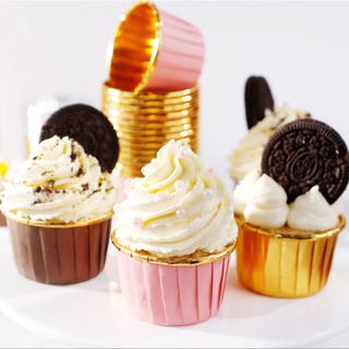 Lốc 100c Cupcake Giấy Xếp Vàng Bạc Đáy 5cm