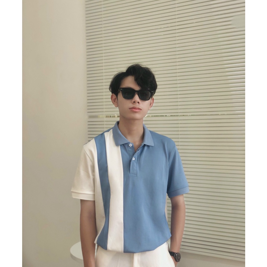 Áo Thun Nam Cổ Trụ Chất Cotton Phối Sọc Mềm Mát Đủ Size Mặc Đẹp Lịch Lãm [NEW UNISEX]