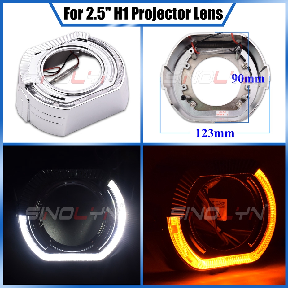 1 Cặp Đèn LED Halo Shrouds 2.5'' H1/3.0'' Hella 3R/Q5 Dành Cho Mặt Nạ