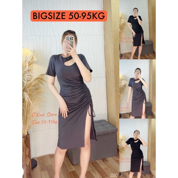 Đầm body BIGSIZE 50-100KG cao cấp KHOÉT NGỰC cho người béo mập đi tiệc, đi chơi