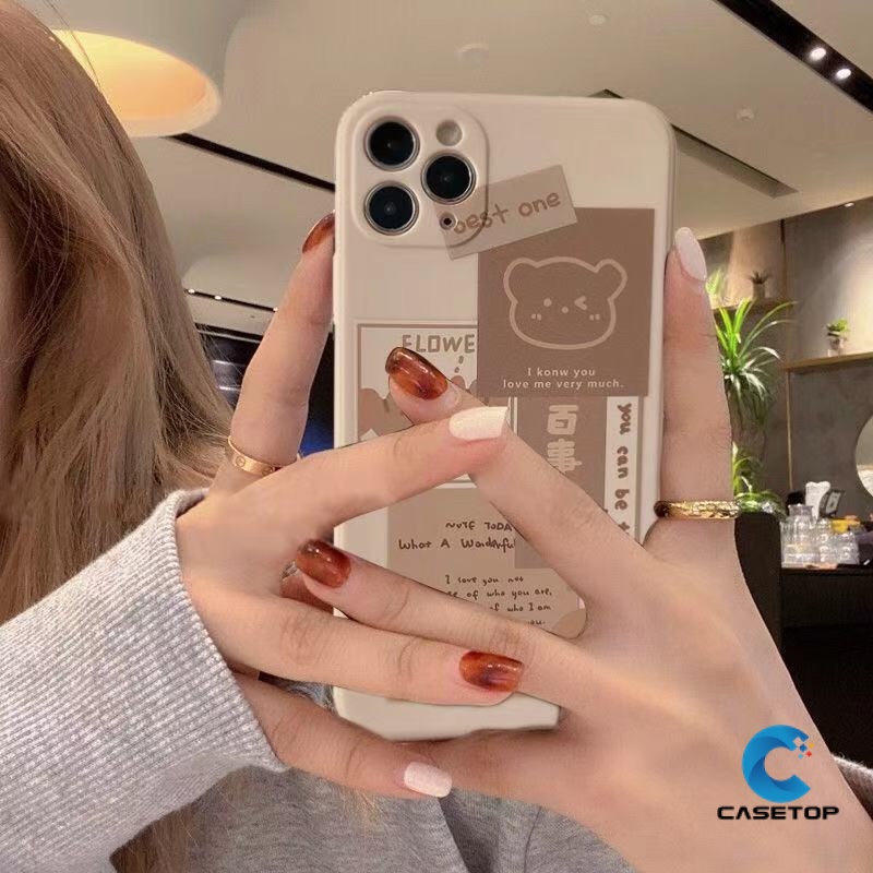 Ốp Điện Thoại Mềm Hình Gấu Cho Oppo A54 / 17 / 74 / 15 / 94 / 35 / 12 / 5S / 3S / 7 / 33 / 11K / 15S / 5 / 9 Reno 8T 4 5 8 4F A57 A76 / 9 Tấm Che Nắng Chất Lượng Cao Tiện Dụng