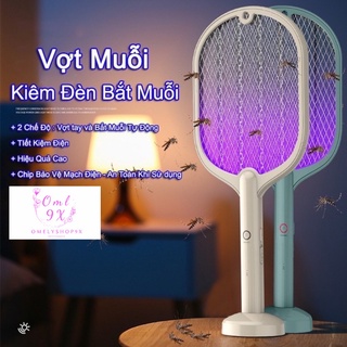 Vợt muỗi thông minh kiêm đèn bắt muỗi và đèn ngủ đa năng-Tích điện 3 trong 1-Omelyshop9x