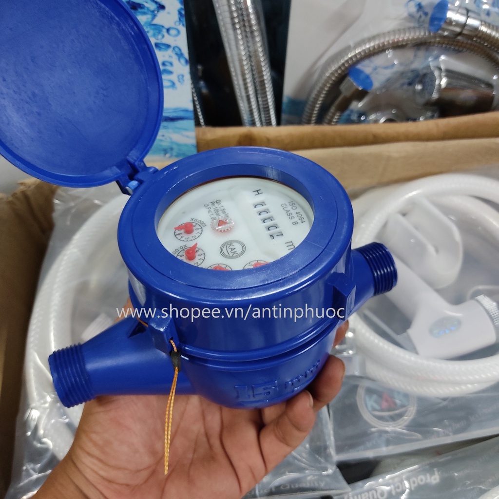 Đồng hồ nước ren 21 mm KAK -  Công tơ đo lưu lượng nước sinh hoạt DN15 - đồng hồ nước cho nhà trọ , dân dụng hiệu KAK