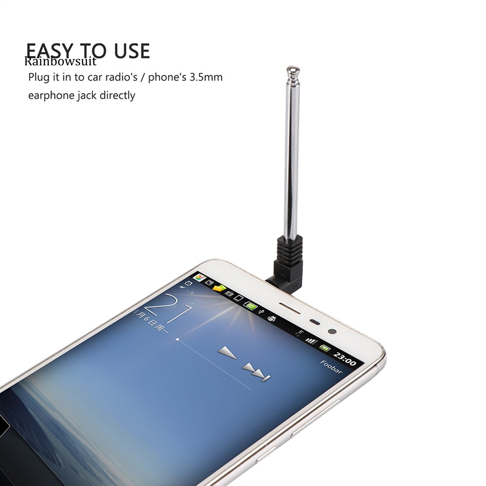 Ăng Ten Radio FM Thu Gọn Giắc Cắm 3.5mm Mini Cho Điện Thoại / Xe Hơi