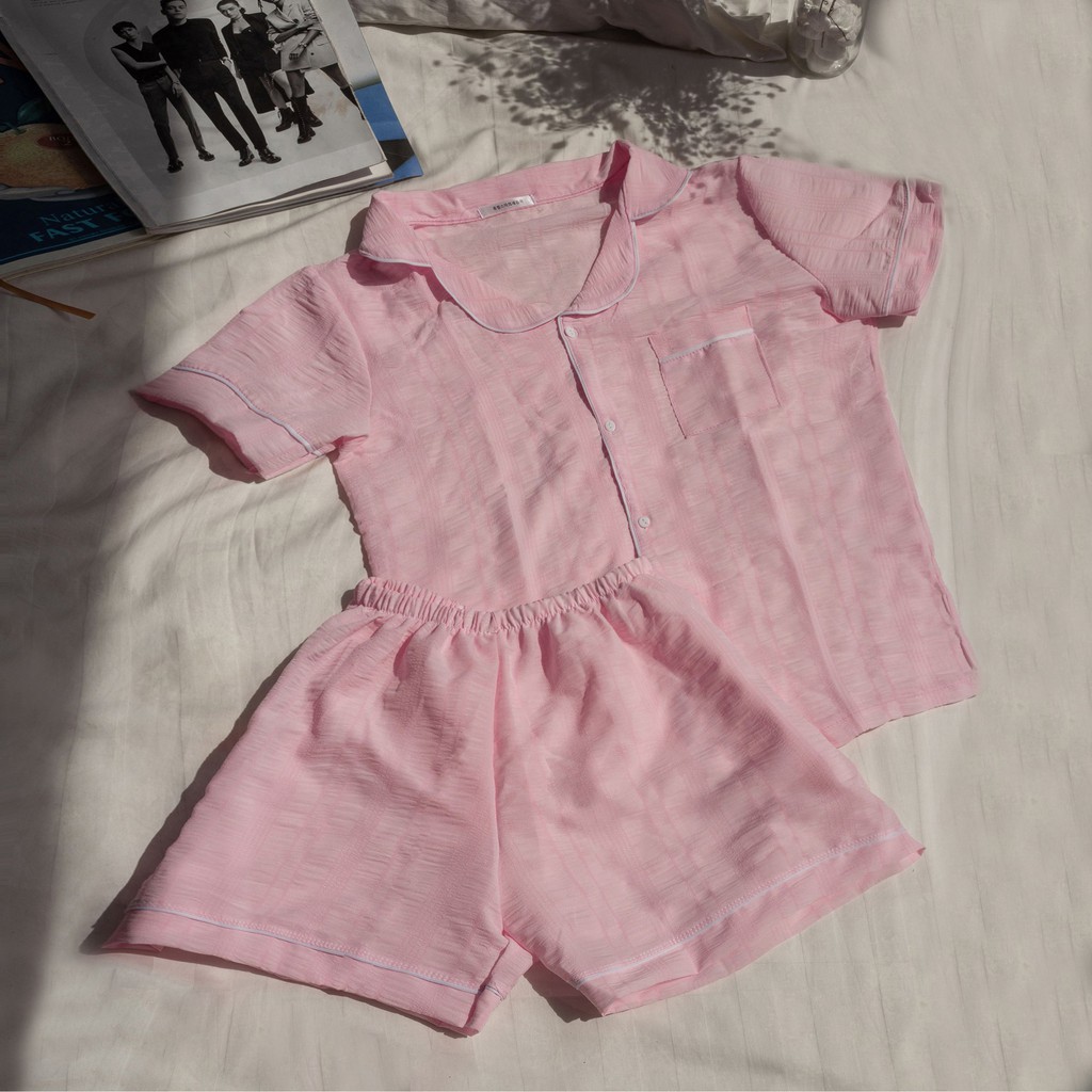 Bộ đồ ngủ mặc nhà rainbow pijama chất đũi nhăn cao cấp hot trend hè 2021