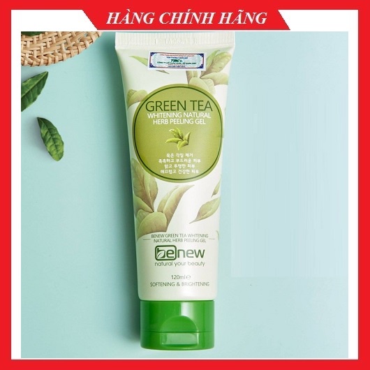 Combo Tẩy Da Chết Và Sữa Rửa Mặt Trà Xanh Benew Green Tea Trắng Da, Xóa Thâm Mụn Hàn quốc 100ml/Tuýp