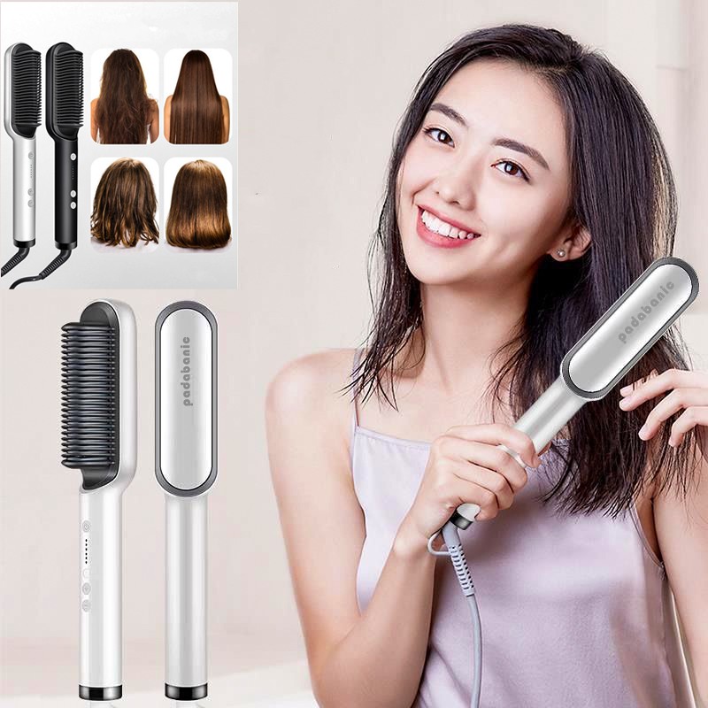 Padabanic9688 Lược Điện Chải Thẳng Tóc Chuyên Nghiệp Và Tiện Lợi Lược Duỗi Tóc Máy Duỗi Tóc Ép Tóc