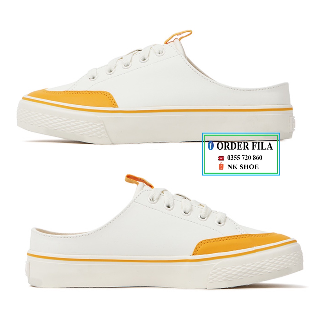 Giày Lười Đạp Gót Nữ FILA DOUBLE MAKER LX VÀNG chính hãng 100%