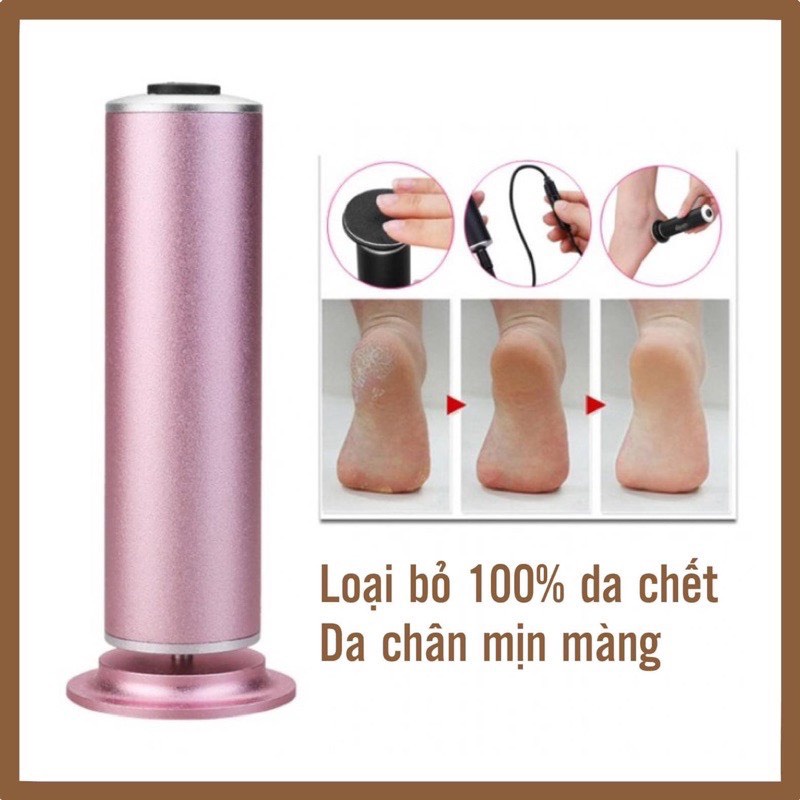 Máy Trà gót chân bằng điện, chà gót chạy khỏe (kèm 60 miếng chà)