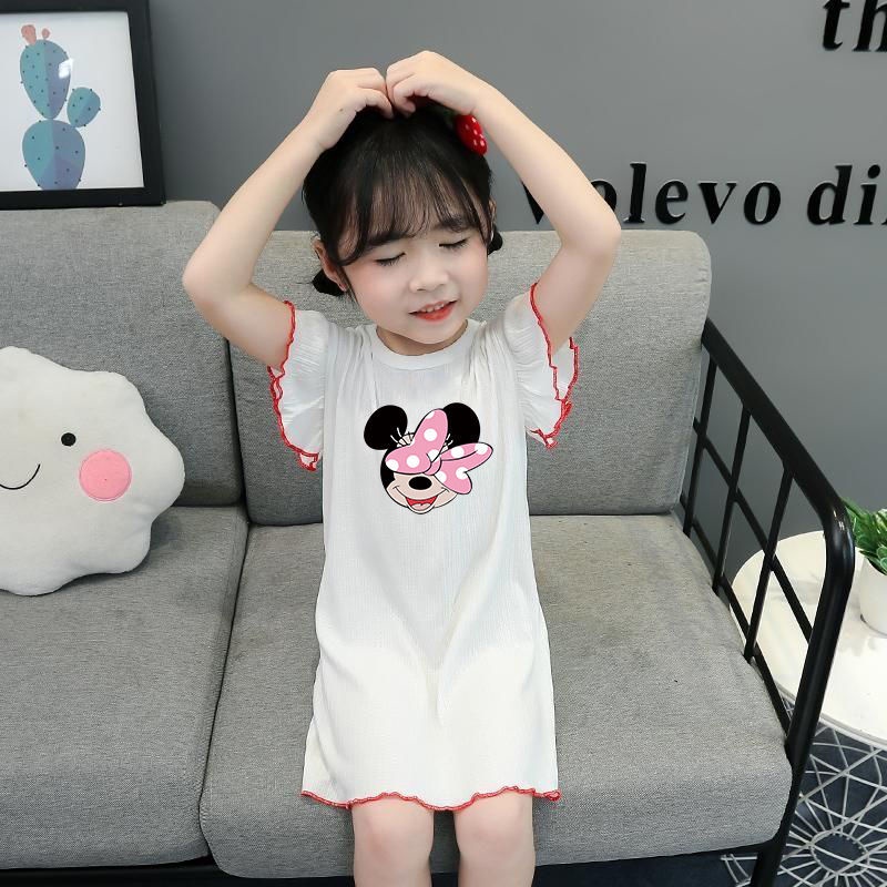 Váy ngủ cho bé gái, đồ ngủ lụa mỏng mùa hè, đồ ngủ nàng tiên bé gái, quần áo ở nhà phong cách công chúa quần áo điều hòa cho bé