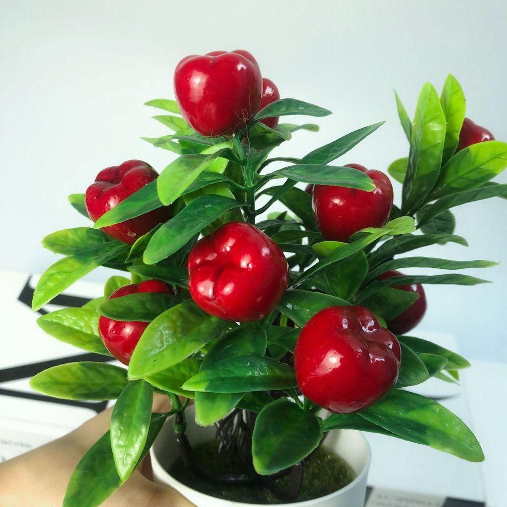 1 Chậu Cây Cà Chua Giả Bằng Nhựa Mini Dùng Trang Trí