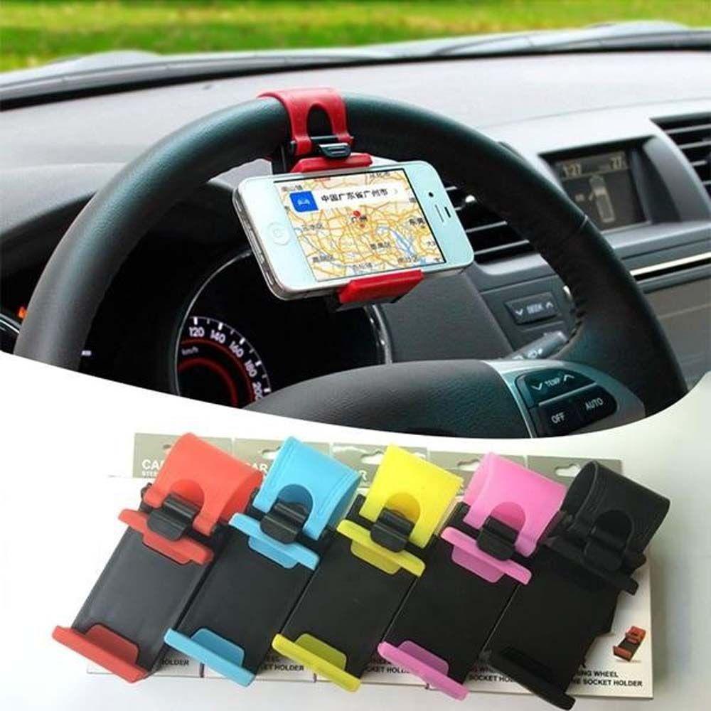 DARNELL Adjustable Mobile-phone Stand Plastic Car Steering Wheel Phone Holder Car Phones Holder Universal Car Guide phone Stand Bike Clip Mount Car Phones Support Auto Mobile phone Bracket/Multicolor