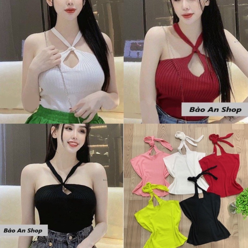Áo gân yếm cột dây