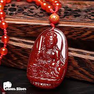 Mặt dây chuyền phật bất động minh vương mã não đỏ phong thủy