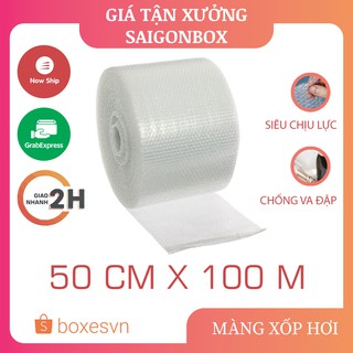 Màng xốp khí, xốp nổ, xốp hơi, túi bóng khí chống sốc đóng gói, bọc hàng 50cmx100m