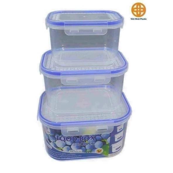 Bộ 3 hộp nhựa đựng thực phẩm dày dặn
