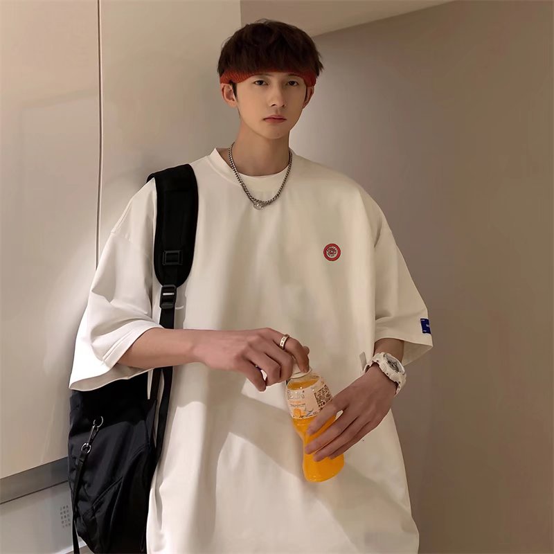 Áo Thun Tay Ngắn Dáng Rộng Mềm Mại Thêu Họa Tiết Thời Trang Mùa Hè Cho Nam