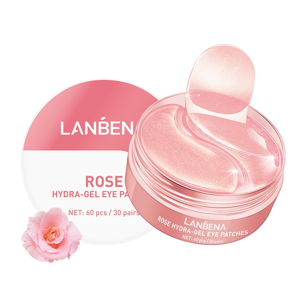 Hộp 60 Mặt Nạ Mắt Lanbena Chiết Xuất Collagen Hoa Hồng Dưỡng Ẩm Làm Sáng Da 80g