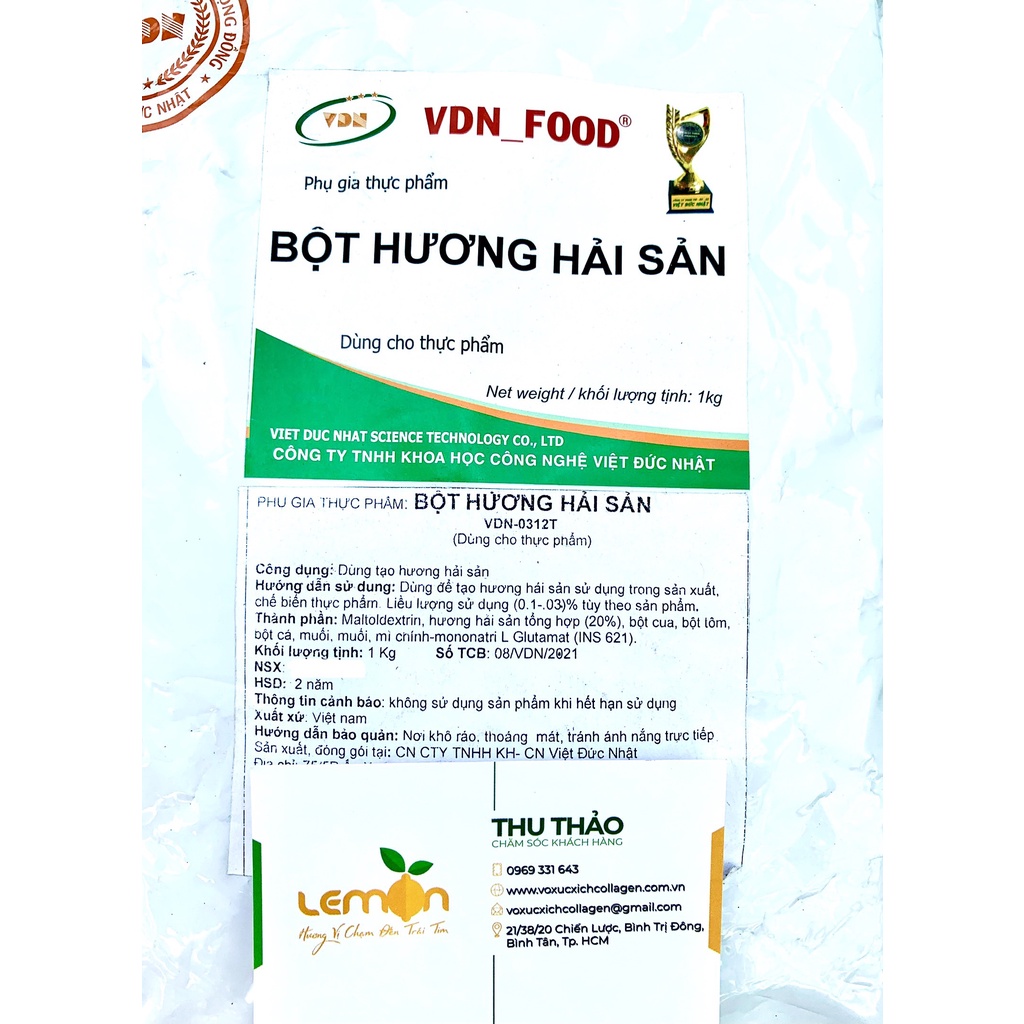 1Kg Bột hương hải sản VDN - Tạo mùi thơm cho các sản phẩm từ thủy hải sản, cá viên, tôm viên, chả cá, chả mực
