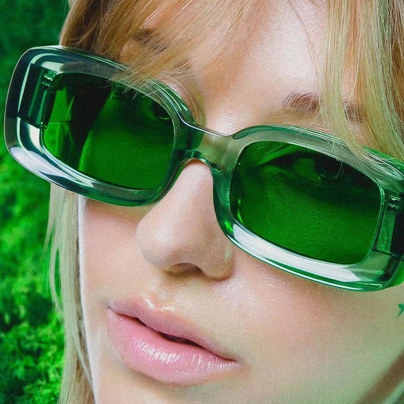 Kính Mát Gọng Vuông Nhỏ Màu Kẹo Phong Cách hip hop retro Mới