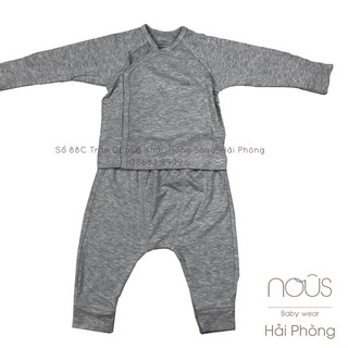 Bộ Cài Lệch Petit Ghi NB Nous (Size Sơ Sinh)