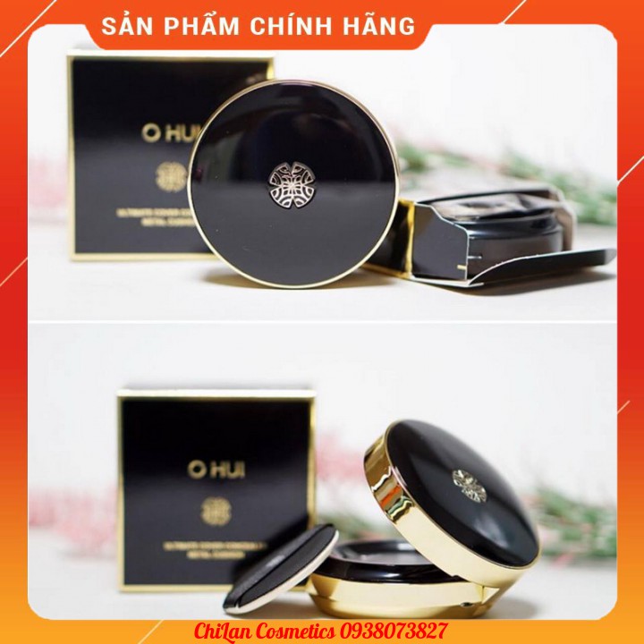  [CHÍNH HÃNG] SÉT PHẤN NƯỚC OHUI ĐEN ULTIMATE COVER CUSHION MATT FINISH CHO DA DẦU 30g