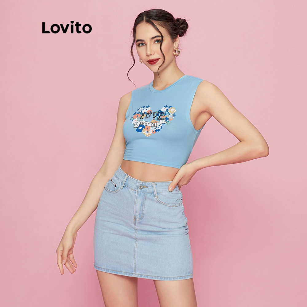 Áo trễ vai in hình trái tim Lovito L09901
 | BigBuy360 - bigbuy360.vn