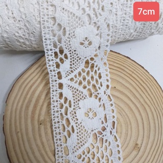 Ren chỉ cotton trang trí , size 4cm đến 7cm (1 mét)