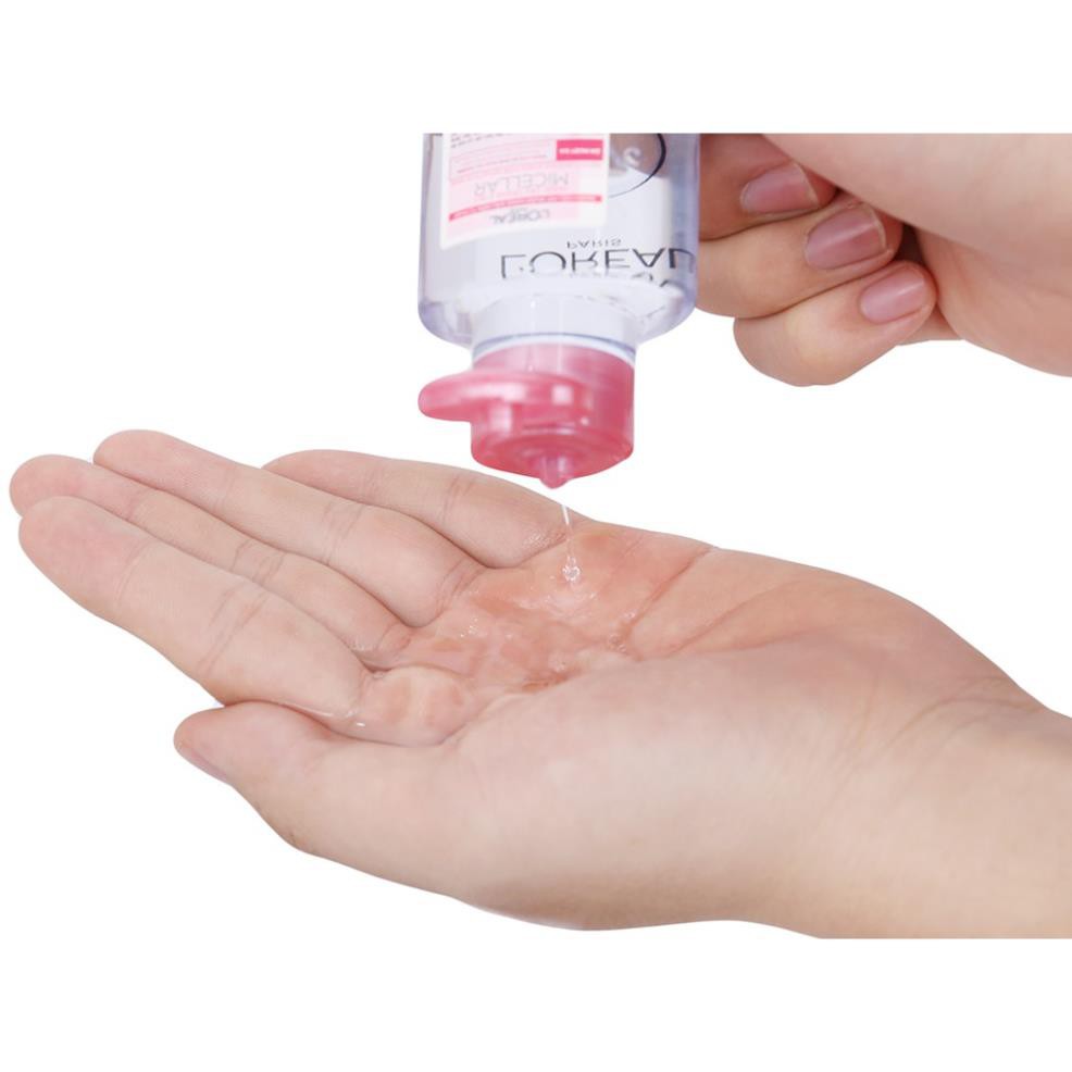 Nước tẩy trang Loreal paris 3 in 1 micellar water 95ml Moisturizing màu hồng cho da khô | BigBuy360 - bigbuy360.vn