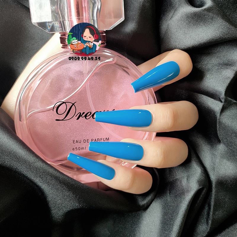 [ 1169 - 24 XANH CHIM CÔNG ] MÓNG CỨNG - SƠN BÓNG - Phom Thang Dài Xtra [Tặng Miếng Dán Và Dụng Cụ] Lẻ