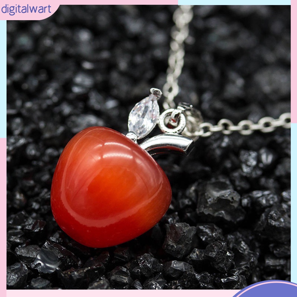 Mặt dây chuyền quả táo đỏ ngọc mắt mèo thời trang