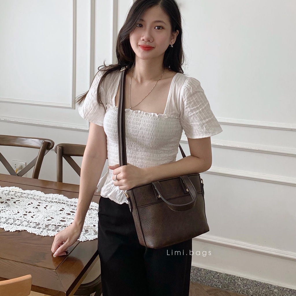 Túi xách tay nữ mini nhỏ xinh đeo chéo đeo vai phong cách Hàn Quốc thời trang Vintage dễ thương da mềm ALA Limi Bags