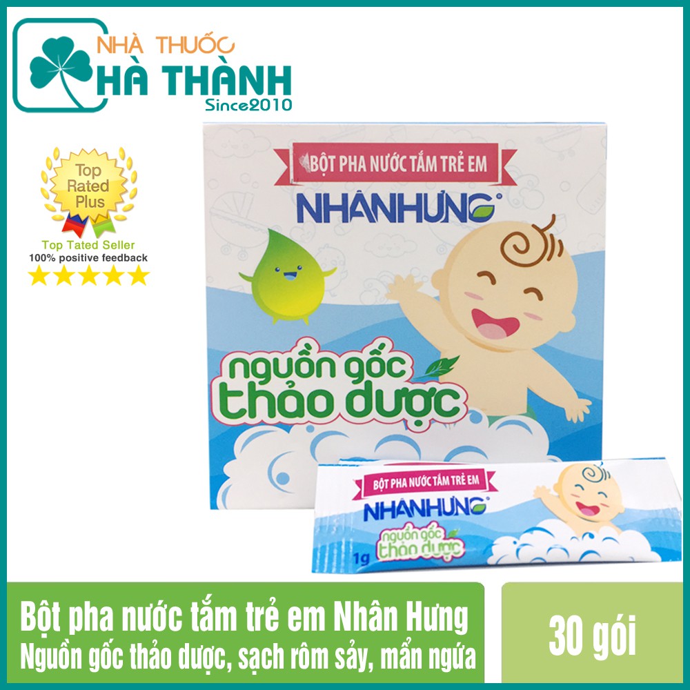 Bột tắm Nhân Hưng - Hộp 30 gói [CHÍNH HÃNG]